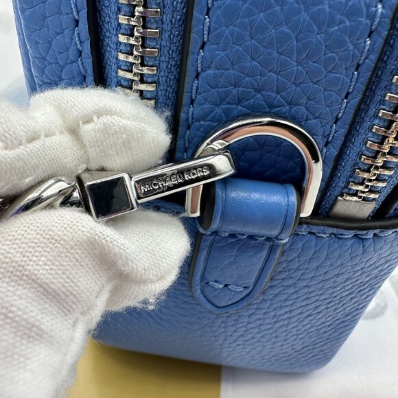 Michael Kors Bryant Med Leather Double Zip Chain Camera Crossbody South Pacific - Picture 16 of 16